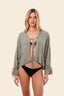 Camisa Serenity Green Linen Luster Ruffle - C106111 - Malai