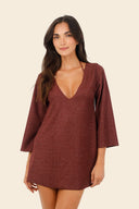 Vestido Corto Textured Barn Red Apogeo - C110339 - Malai