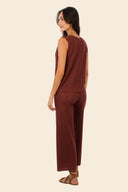 Crop Top Textured Barn Red Cove Vest - C124339 - Malai