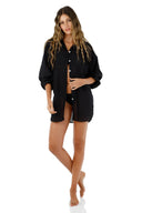 Black Acumal Button Shirt - C18001