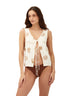Crop Top Soulshell Linen Mist Vest - D11281 - Malai
