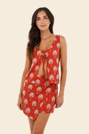 Crop Top Sunset Palms Mist Vest - D11360 - Malai