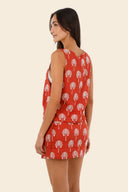 Crop Top Sunset Palms Mist Vest - D11360 - Malai