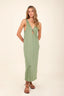 Vestido Largo Verde Lilac Slit Front - D29308 -Malai