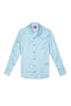 Camisa Lino Manga Larga De Hombre - Aqua - Redflag