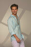 Camisa Lino Manga Larga De Hombre - Aqua - Redflag