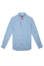 Camisa Lino Manga Larga De Hombre - Rayas Azules - Redflag