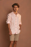 Camisa Lino Manga Larga De Hombre - Rosada - Redflag
