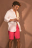 Camisa Lino Manga Larga De Hombre - Rosada - Redflag