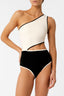 Enterizo Un Hombro Raisa Ivory Black - 2465OF - Encantadore