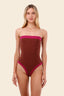 Enterizo Strapless Raspberry Color Blend Lunaria - O41341 - Malai