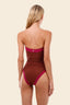 Enterizo Strapless Raspberry Color Blend Lunaria - O41341 - Malai