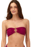 Bikini Top Strapless Textured Wave Cast Brisa Raspberry - T93295 - Malai