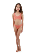 Bikini Niña Textured Sparkling Sunset Orange Jazz - K75204 - Malai