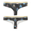 Panty Azulina Negra Tanga - Ropa Interior